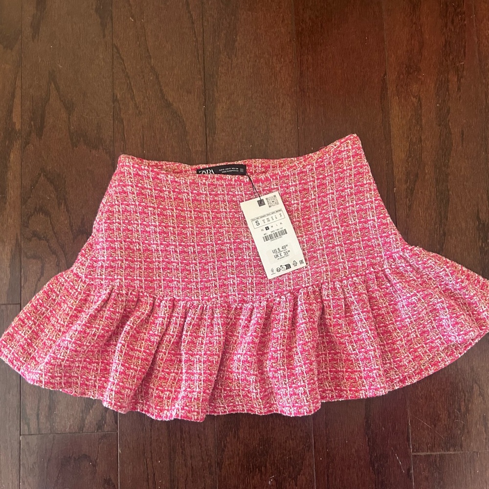 NWT Zara Tweed Ruffled Skort (S)